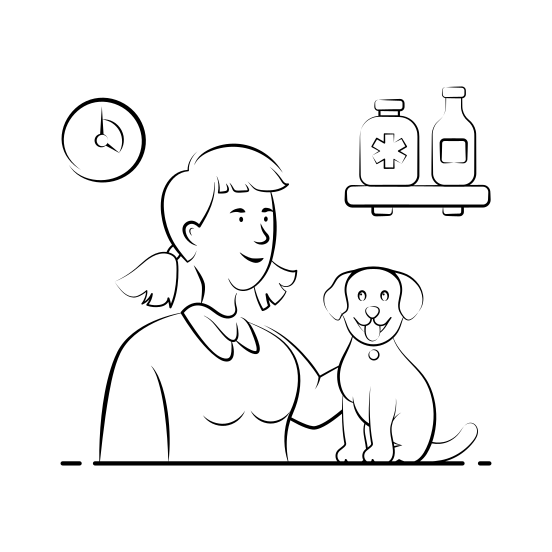 Veterinarian, Vet Care, Animal, Doctor, Dog illustration