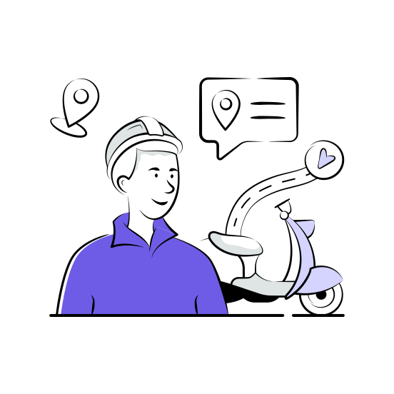 Delivery, Rider, Ecommerce, Shopping, Online illustration