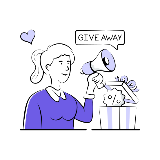 Giveaway, Shopping, Ecommerce, Contest, Promotion, illustration