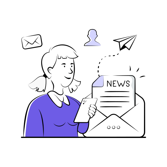Newsletter, Ecommerce, Marketing, Online, Shopping, illustration