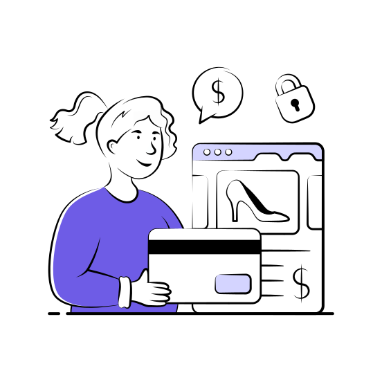 Online, Payment, Card, Digital, Checkout, illustration