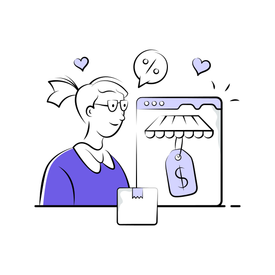 Online, Shopping, Ecommerce, Discount, Offer illustration