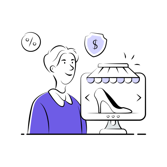 Online, Shopping, Ecommerce, Platform, Marketplace illustration