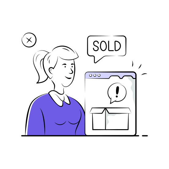 Sold Out, Product, Unavailable, Ecommerce illustration