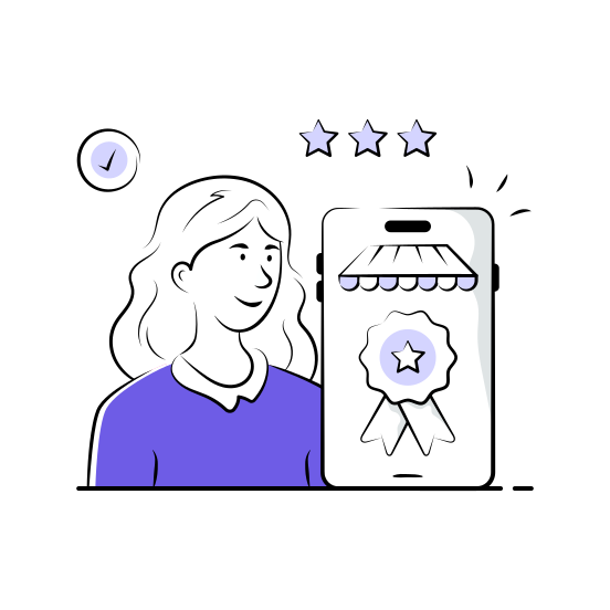 Verified, Seller, Trusted, Ecommerce, Shopping illustration