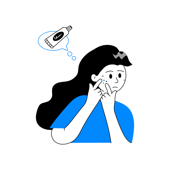 Acne, Treatment, Problem, Pimples, Cream illustration