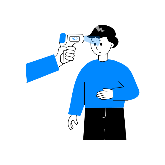 Body, Temperature, Fever, Checkup, Medicine illustration