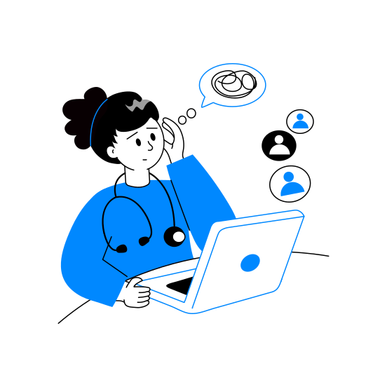 Confused, Uncertain, Dilemma, Medic, Healthcare illustration