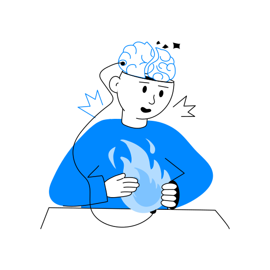 Nervous, Breakdown, Illness, Depression, Sick illustration