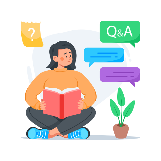 Answer, Question, Session, Student, Quiz illustration