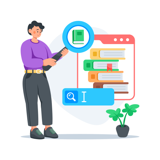 Book, Search, Online, Study, Material illustration