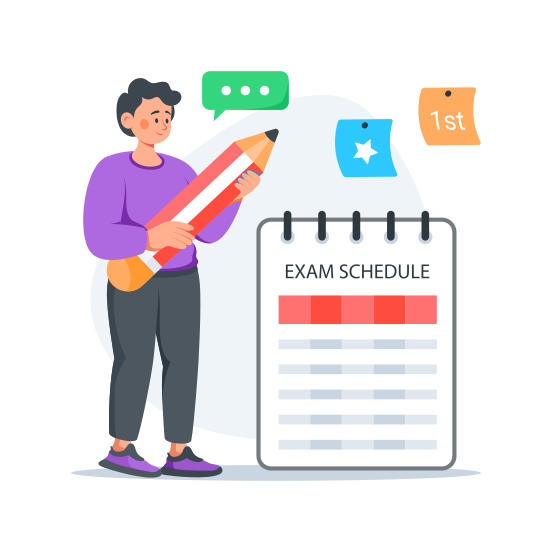 Exam, Schedule, School, Study, Calendar illustration