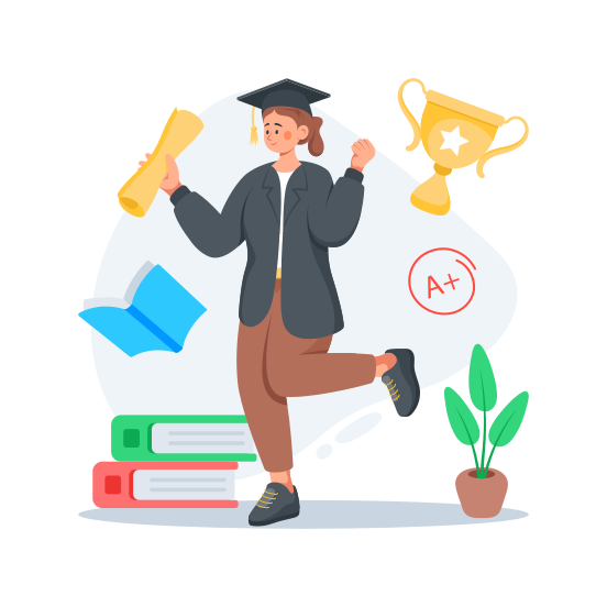 Graduation, Academic, Success, Achievement, Winner illustration