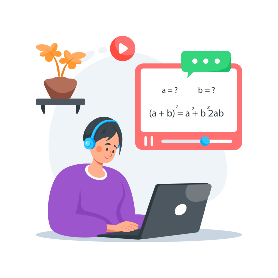 Online, Class, Virtual, Elearning, Learning, illustration