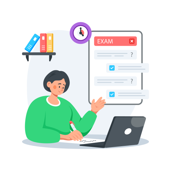 Online, Exam, Quiz, Digital, Classroom illustration