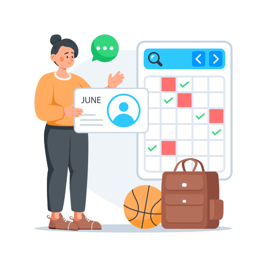 School, Schedule, Student, Planner, Calendar illustration