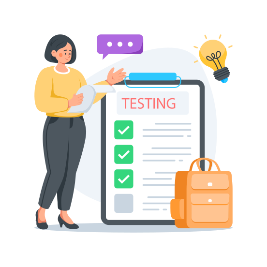 Test, Planning, Assessment, Evaluation, Testing illustration