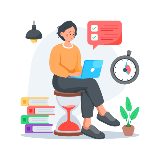 Time, Management, Study, Planning, Online illustration