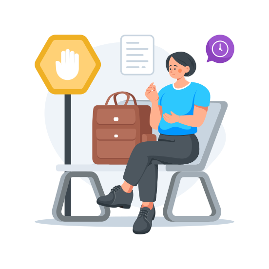 Waiting, Area, Student, School, Time illustration