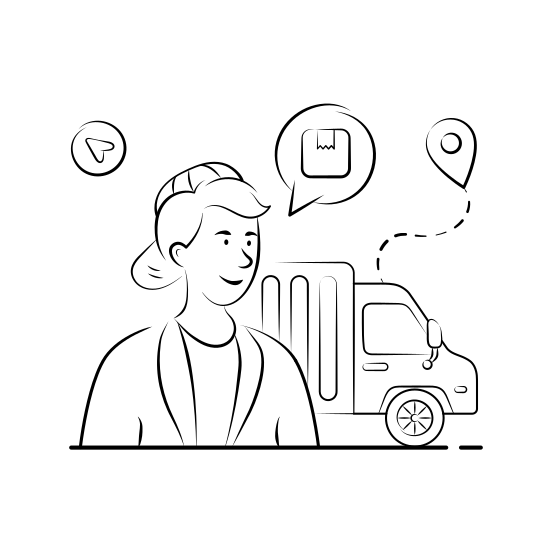 Delivery, Truck, Transportation, Online, Shopping, Ecommerce, Shipping, illustration