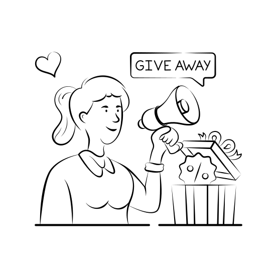 Giveaway, Shopping, Ecommerce, Contest, Promotion, Megaphone, Announcement, illustration