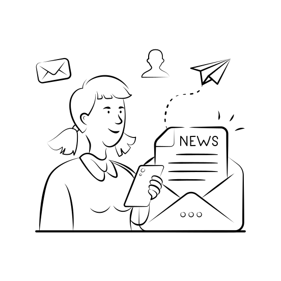 Newsletter, Ecommerce, Marketing, Online, Shopping, Communication, Technology, illustration