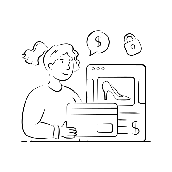 Online, Payment, Card, Digital, Checkout, Secure, Wallet, illustration