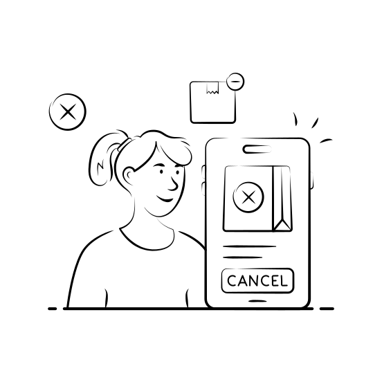 Order, Cancel, Customer, Online, Cancelation, Confirmation, Delivery, illustration