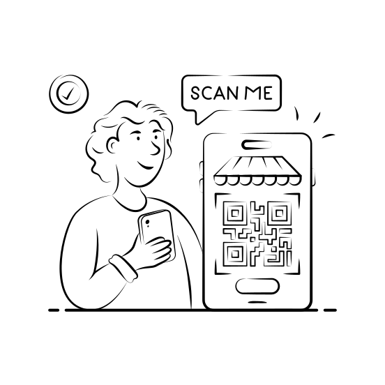 Qr, Code, Mobile, Commerce, Ecommerce, Smartphone, Business, illustration