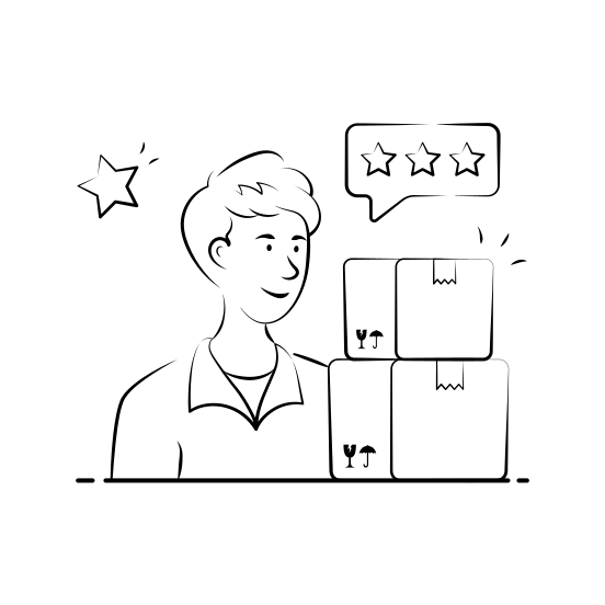 Shipment, Rating, Feedback, Delivery, Review, Order, Ecommerce, illustration
