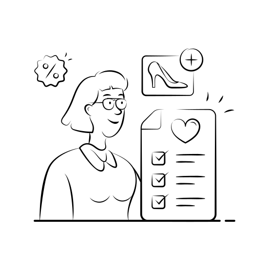 Shopping, Ecommerce, Online, Digital, Wishlist, Favorite, List, illustration