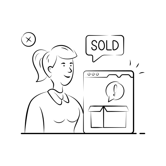 Sold Out, Product, Unavailable, Ecommerce, Shopping, App, Online, illustration