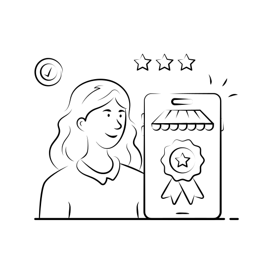Verified, Seller, Trusted, Ecommerce, Shopping, Store, Guarantee illustration