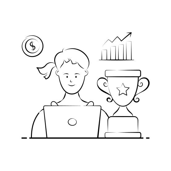 Business, Achievement, Success, Financial, Entrepreneur, Trophy, Growth illustration