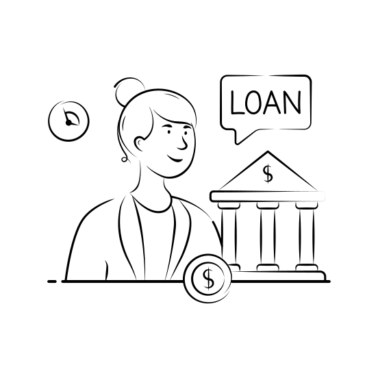 Business, Loan, Businesswoman, Financial, Advisor, Banking, Options illustration