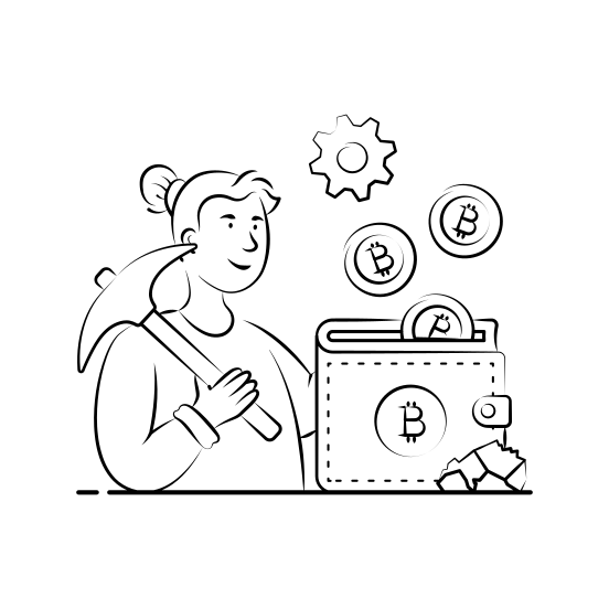 Cryptocurrency, Mining, Crypto, Wallet, Finance, Blockchain, Investment illustration