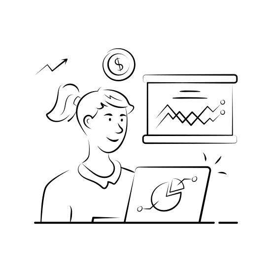 Financial, Management, Entrepreneur, Analysis, Data, Productivity, Investment illustration