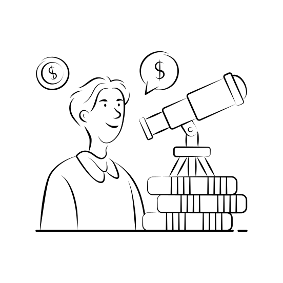 Financial, Opportunity, Research, Strategy, Planning, Vision, Achievement illustration