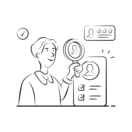 Job, Recruitment, Profile, View, Application, Selection, Process illustration