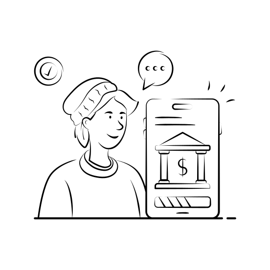 Mobile, Banking, Online, Fintech, Financial, App, Digital illustration