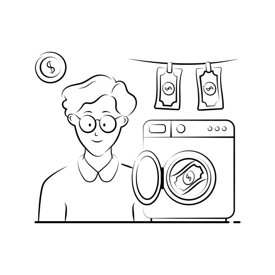 Money, Laundering, Financial, Crime, Illegal, Activity, Corruption illustration