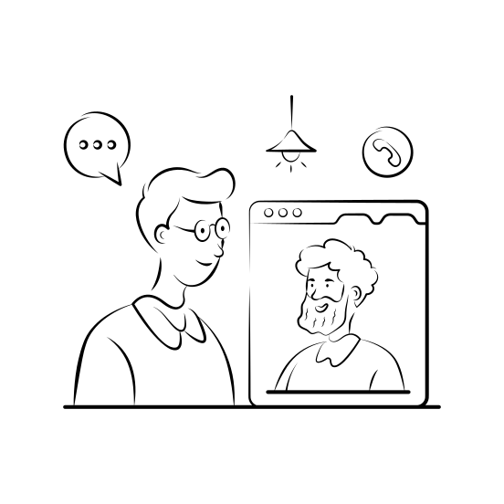Online, Meeting, Business, Video, Conference, Remote, Work illustration