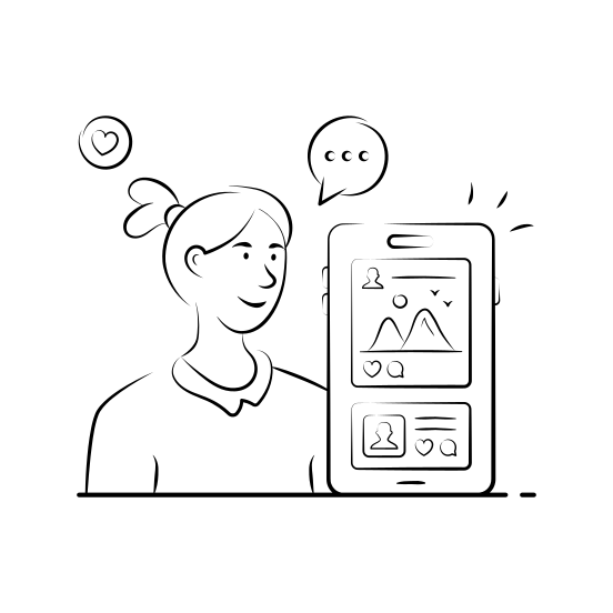 Online, Meeting, Digital, Marketing, Social Media, Advertisement, Promotion illustration