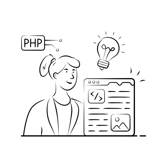 Creative, Php, Coding, Developer, Programming, Software, Engineer illustration