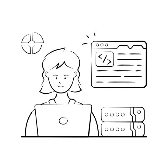 Database, Programming, Developer, Networking, Software, Engineer, Programmer illustration