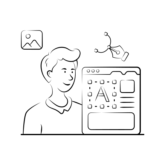 Layout, Creation, Graphic, Design, Web, Website, Process illustration