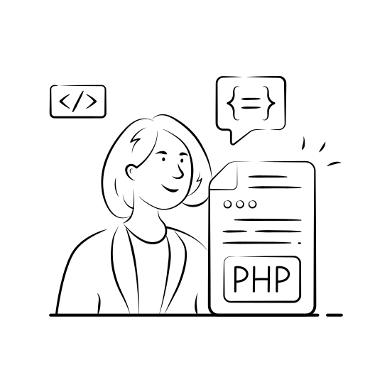 Php, Developer, Coding, Web, Programmer, Software, Technology illustration