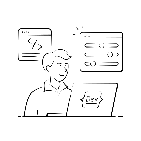 Software, Developer, Coding, Programmer, Frontend, Backend, Engineer illustration