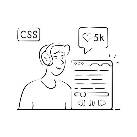 Video, Tutorial, Css, Learning, Online, Training, Coding illustration