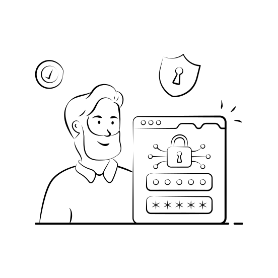 Web, Website, Webpage, Security, Protection, Safety, Authentication illustration